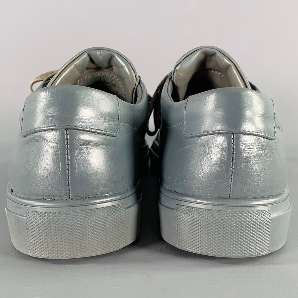 COMMON PROJECTS Size 10 Grey Leather Low Top Sneakers - Picture 3 of 10